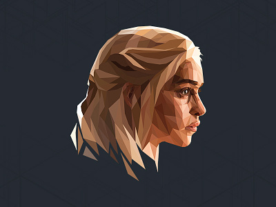 Daenerys Targaryen illustration lowpoly portrait