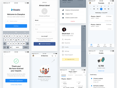 Classplus iOS app screens