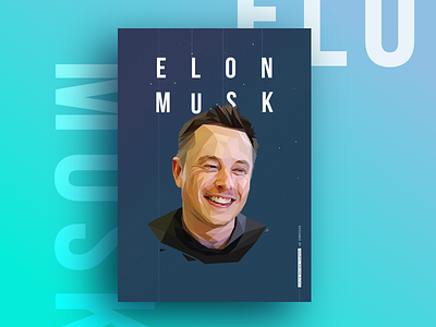 Elon Musk a3 elon musk illustration lowpoly portrait poster