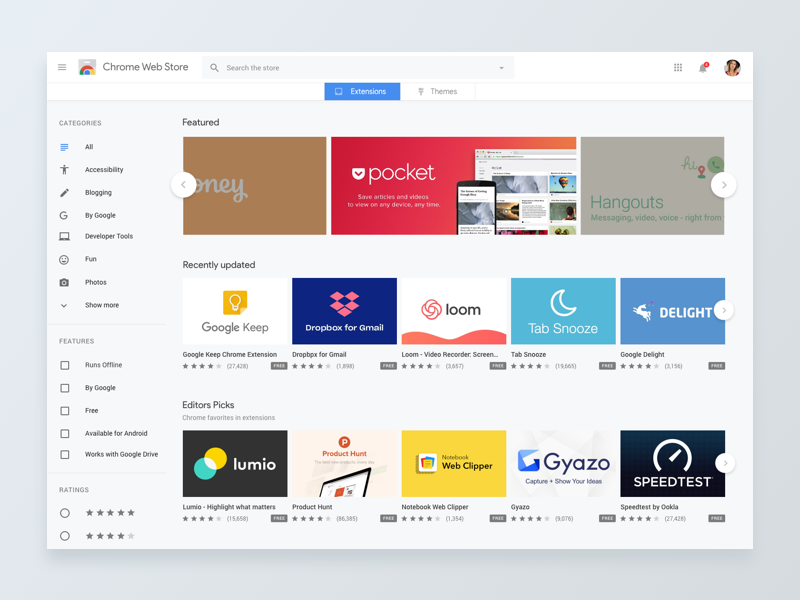 Chrome Web Store Visual Redesign By Soumya Ranjan Bishi On Dribbble