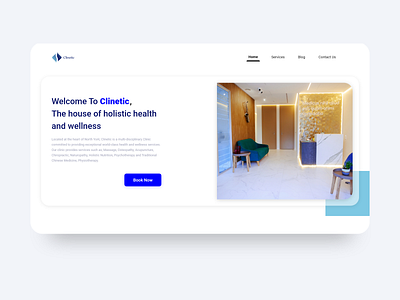 Clinetic Website adobexd blue clinic design healthy landing page logo massage material design product typography ui uidesign uiux ux webdesign wordpress