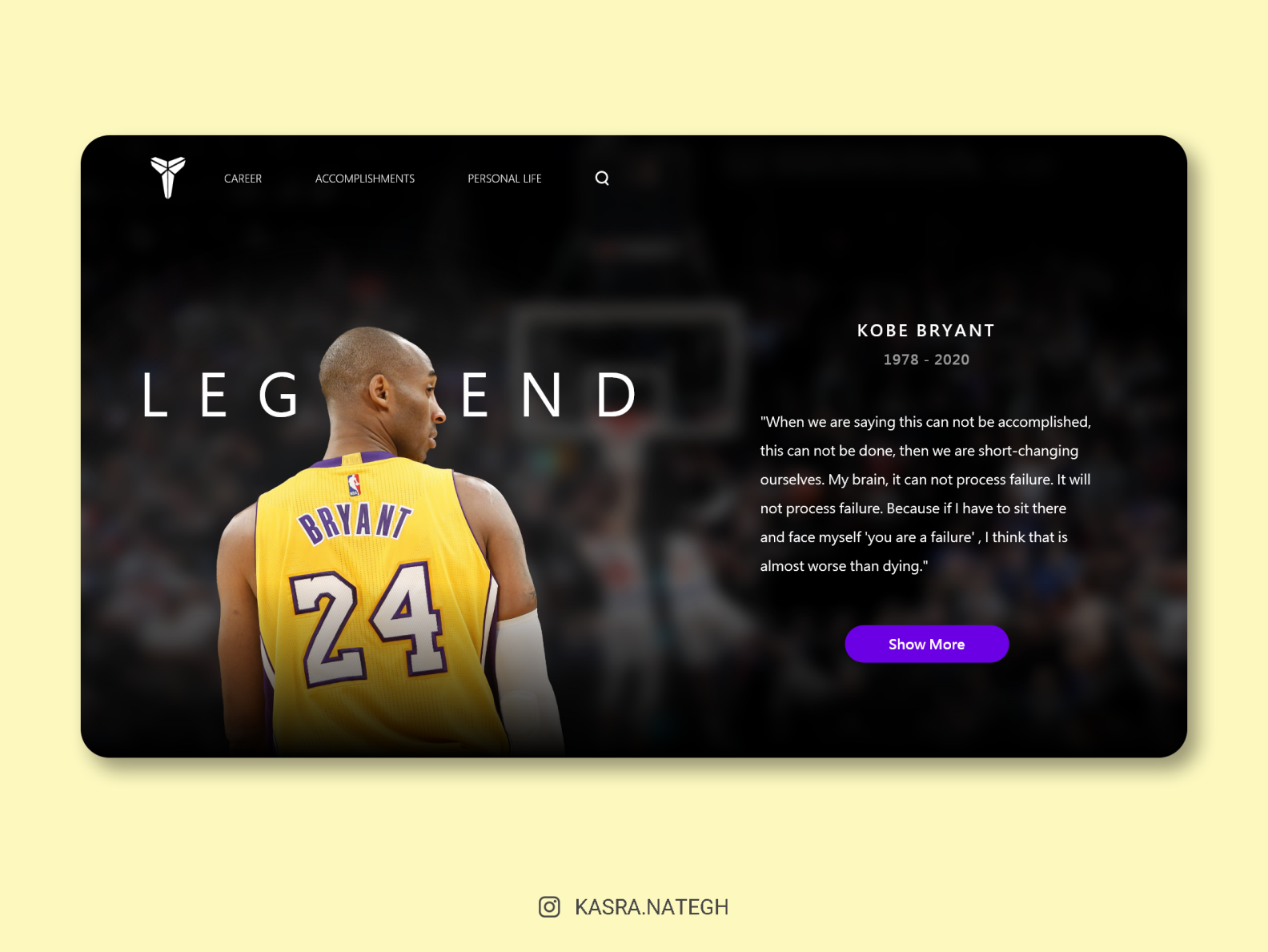 Kobe Bryant Jersey by Dom Designs on Dribbble