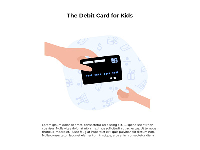 Сhild financial education bank banking card child finance flat illustration kid minimal money person vector