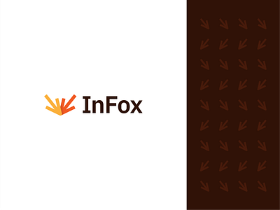 "InFox" Logo Concept arrow brand identity branding design fox identity design logo logo design logos logotype minimalist modern orange pattern yellow