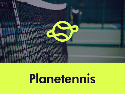 "Planetennis" Logo ball brand identity branding design green identity design logo logo design logos minimalist planet simple sport tennis yellow