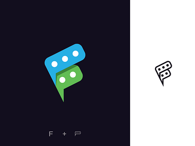 "F + Chat" Logo Concept app app icon brand brand identity branding chat chat app concept design f letter icon identity design illustrator logo logo design logos minimalist modern monogram talk