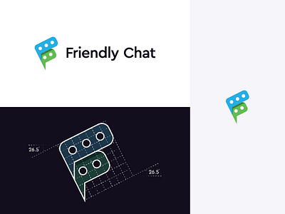 Friendly Chat Logo app brand identity branding chat friendly animal grid grid logo icon identity identity design illustrator letter f logo logo design logodesign logos minimalist modern