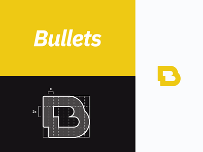 Bullets Final Logo & Grid brand branding design icon identity identity design illustrator letter b logo logo design logodesign logos minimalist modern monogram yellow