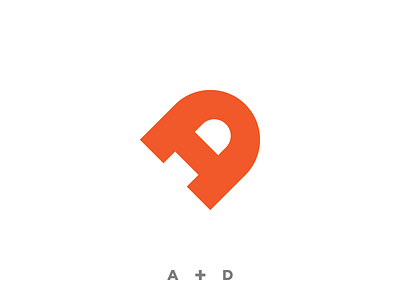 "AD" Slanted Monogram brand brand identity branding design icon identity identity design illustrator letter a letter d logo logo design logodesign logos minimalist modern monogram monogram logo orange typography
