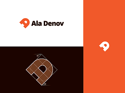 "Ala Denov" Logotype & Grid brand identity branding identity design logo logo design logodesign logos minimalist modern monogram monogram logo