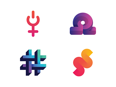 Gradient Logos brand identity branding gradient gradient logo icon identity design illustrator logo logo design logos minimalist modern vibrant vibrant colors