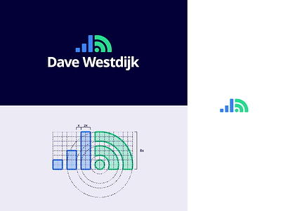 "Dave Westdijk" Logotype & Grid blue brand identity branding green icon identity identity design illustrator logo logo design logogrid logos logotype marketing minimalist modern online