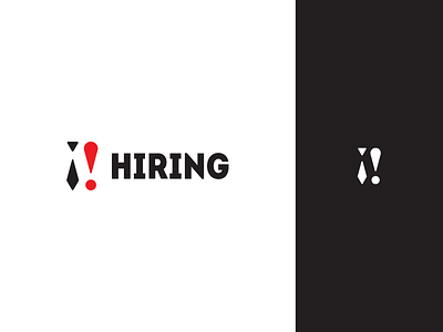 "Hiring" Logotype black brand identity branding explanation hiring icon icons identity design illustration logo logo design logos minimalist modern red tie