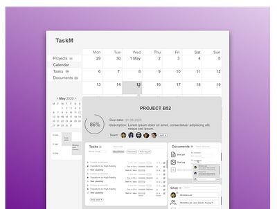 TaskM - A task management tool app gray task management ui ux ux design web