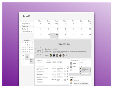 TaskM - A task management tool app gray task management ui ux ux design web