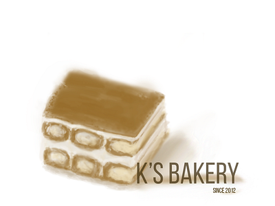 Artwork for K's Bakery artwork cake design food logo tiramisu