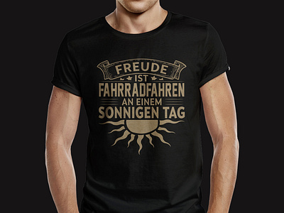 Freude ist Fahrradfahren an einem sonnigen Tag T Shirt Design