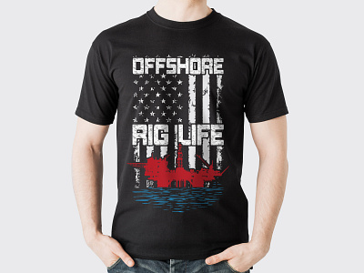 Offshore Rig Life Vintage T-Shirt Design