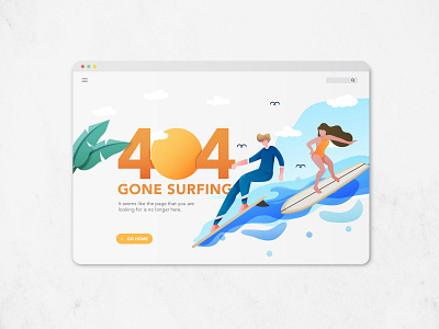 Daily UI - 404 Page 404 404 error 404 page beach dailyui dailyui 008 dailyuichallenge gone surfing illustration landing page page not found sketch surf surfboards ui ui design ui ux waves