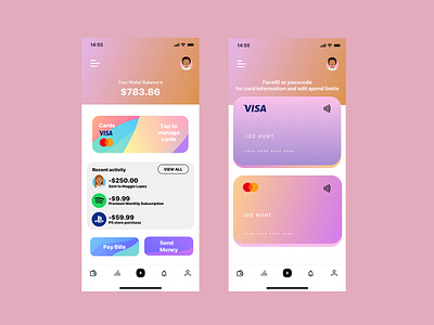 Wallet app design app design ui ux