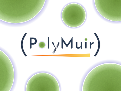PolyMuir algae chemistry digital art green logo orange plastic polymer purple science word word as image