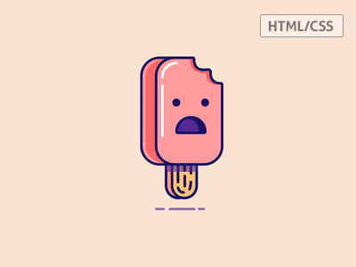 Ice-Cream in CSS css illustration ice-cream rebound html code front-end flat clean