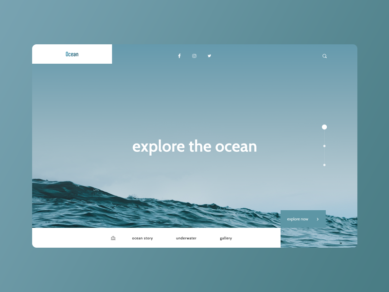 Ocean: Explore the Ocean Concept Site | Daily UI 03 by Sardors on Dribbble