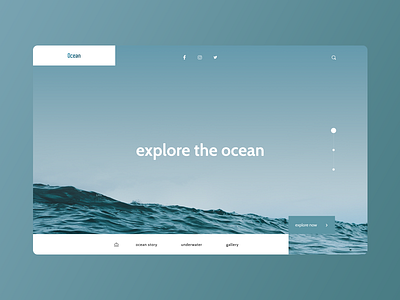 Ocean: Explore the Ocean Concept Site | Daily UI 03 clean clean design design figma figmadesign landingpage monotone nature ocean ocean life site design ui uidesign user interface animation ux ui design uxui water web design web design