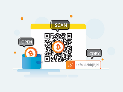 Bitcoin e-wallet bitcoin bitcoins e wallet graphic link qr scan