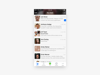 ICQ Concept chat icq interface ios message messenger mobile telegram ui ux whatsapp