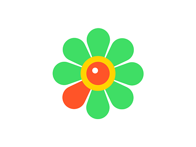 ICQ Logo Concept flower icq logo logotype messenger object glass rec