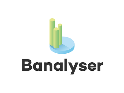 Banalyser Logo analysis b bar chart diagram graph identity isometric logo logotype pie chart