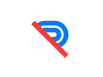 R blue letter logo mark r red typography
