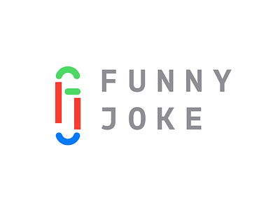 Funny Joke f fj graphic j letter logo logotype smile typography