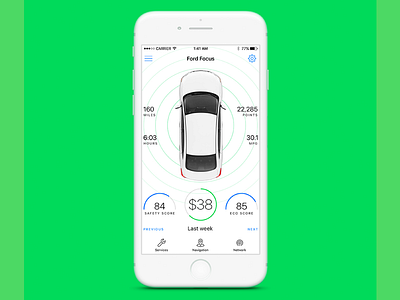 Car Control App app car control interface ios iphone motor service ui ux vehicle