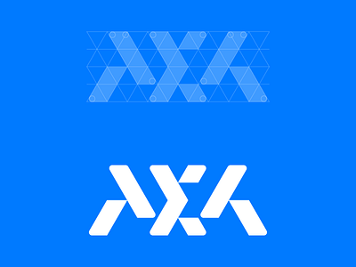 AXA Logo Grid a branding grid identity letter lettering logo logotype monogram symbol typography x
