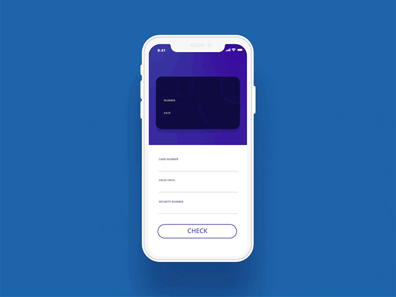 DailyUI #002 animation card challenge creditcard dailyui dailyui002 microinteraction mobile ui ux