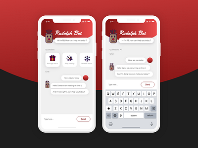 DailyUI #013 bot challenge chat christimas christmas dailyui dailyui013 mobile rudolph ui ux
