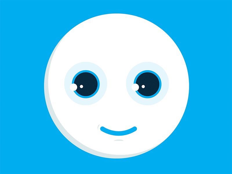 Searching for a face animation blue bot chat cyaan eyes face fun interaction