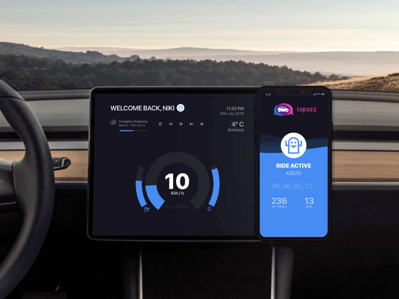 DailyUI #034 car car interface car sharing challenge dailyui dailyui034 dashboard mobile sharing tapazz ui ux