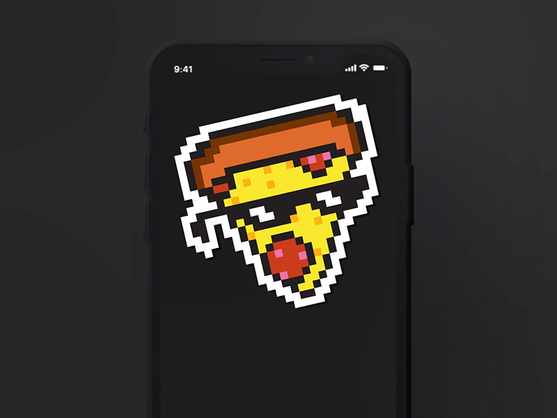 Pixel Pizza Sticker contest emoji fun meme pizza playoff sticker stickermule