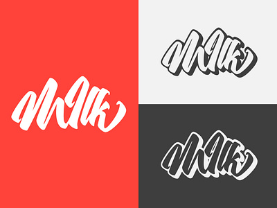 Milk Lettering Logo branding design hand lettering logo handlettering handwriting lettering logo logo milk photoshop typography