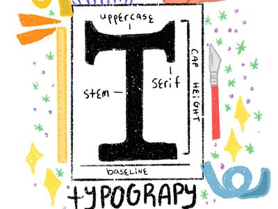 Typography color design icon illustration logo minimal typography vector