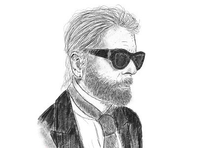 Karl Lagerfeld Portrait fashion fashion blog hand drawn illustration ipad procreate app