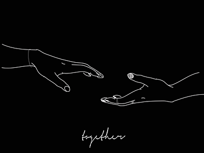 Together black and white hands illustration international womens day sketch wacom white on black womens day