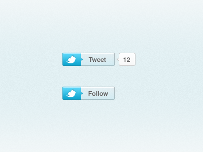 Twitter Buttons button freebie light social tweet twitter ui web