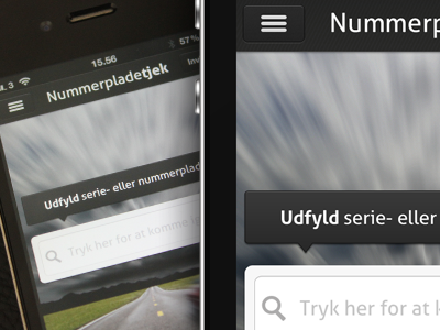 Licenseplate App app app design black dark design input interface ios iphone notification retina search ui ux