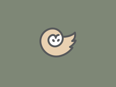 Owl logo bird fatstroke logo owl spiral wing