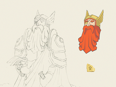 Odin search helm illustration rune thor