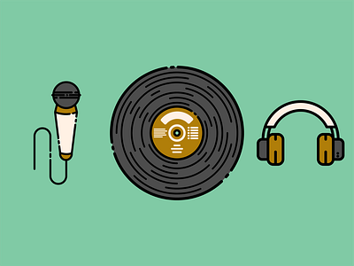 Tunes colorado denver design designer headphones icon illustration illustrator logo lp microphone minimal music record recording tunes ui ux vector